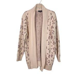 Fate Beige Leopard Print Open-Front Cardigan